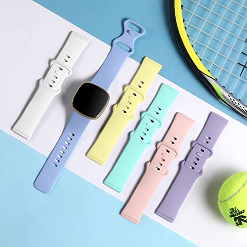 Daqin Compatible With Fitbit Sense Bands/Fitbit Sense 2/Versa 4/Fitbit Versa 3 Bands Women Men, Soft Tpu Sport Waterproof Replacement Band For Fitbit Versa 4&3/Fitbit Sense Smartwatch Wristband, Small #TOP2