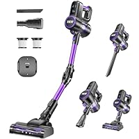 YKYI Cordless Vacuum Cleaner, 40KPa Suction 450W Motor with 2 Modes, 50-Min Runtime & Foldable Design, Cordless Stick Vacuum with LED Display for Home Hard Floors/Pet Hair(Royal Purple)