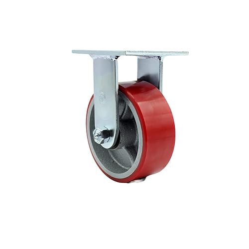 Vista 208 de Rueda rígida de poliuretano sobre hierro fundido con rueda roja de 4 pulgadas, capacidad de 700 libras, marca Service Caster