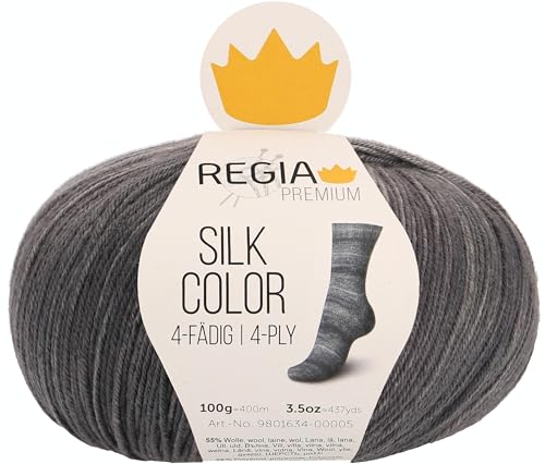 REGIA Premium Silk Color 9801634-00099 black color Handstrickgarn, Sockengarn, 100g Knäuel