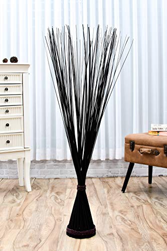 Image of Leewadee Freestanding Decorative Grass Stems - Naturally Dried and Colored Branches, Dry Grass Bundle for Home and Bar Decoration, 47 inches, Black Brown