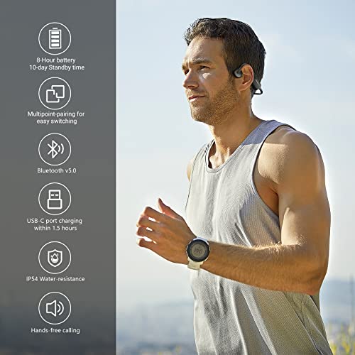 Sayrelances Bone Conduction Headphones, Open-Ear Bluetooth Sport Headphones, Built-In Mic Wireless Earphone For Workout Hiking Running Driving Cycling Fitness Walking #TOP5