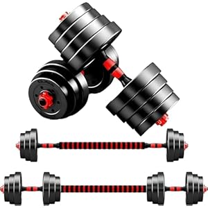 10/20/30/40KG Adjustable Weights Fitness Dumbbell Set for Men/Women,Arm Hand Weight Barbell for Bodybuilding Exercise Strength Training Home Gym Equipment ZANBEEL
