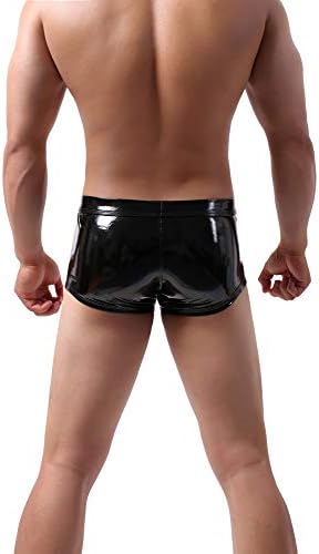 Rrongwn PU Leder Boxershorts Herren - Wetlook Unterwäsche Metallic