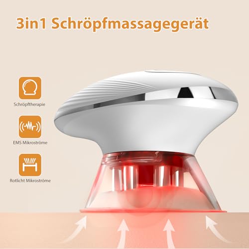 MYCARBON 3 En 1 Masajeador Electrico de Ventosas Masajeador Anticelulitico Reductor con 3 Niveles de Succión, EMS, Luz Roja, Gel Conductivo, Reafirma para Rostro, Abdomen, Brazos y Piernas - imagen 2