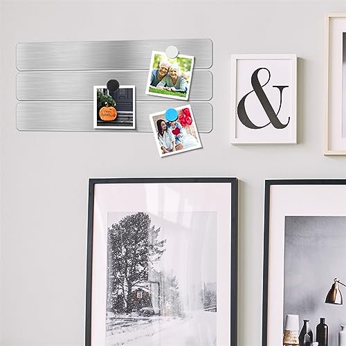 Laoju LJ5TGGTUS Magnetic Bulletin Strips 5Pcs Self Adhesive Frameless Stainless Iron Bulletin Board Bar thumb #6