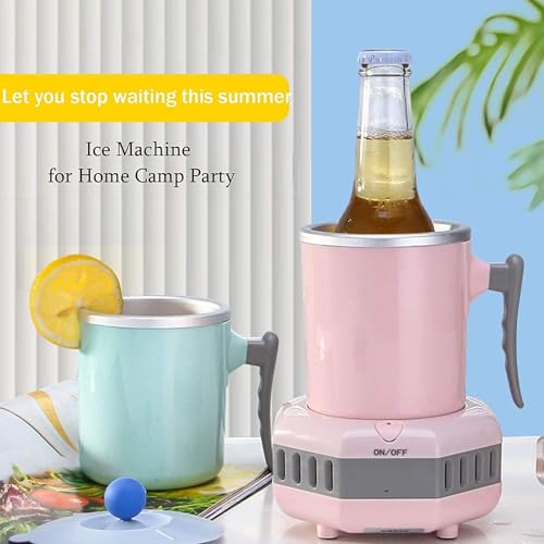 Portable Mini Ice Maker Machine - Quick Countertop Ice Maker for Home, Camp & Parties - Smart Beverage Cup Ice Production - Compact and Efficient
