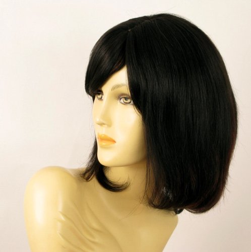 mid length wig for women 100% natural black and raid wick ref SEVERINE 1b410
