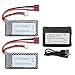 Produktbild 2PCS 7.4V 1800mAh Lipoakku mit 2 in 1 Ladegerät für WLTOYS A959-B A969-B A979-B K929-B 144001 Hochgeschwindigkeits-Auto RC Drohne Modellschiff Modell Hohe Vergrößerung T-Kopf li-akku