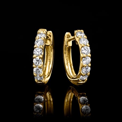 Ross-Simons 0.25 ct. t.w. Lab-Grown Diamond Hoop Earrings in 18kt Gold Over Sterling3