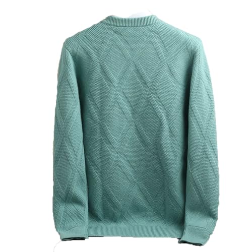 Men's Wool Crewneck Sweater Long Sleeved Knitted Sweater for Thickened Pullover Diamond Jumpers3