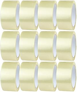 12 Rolls 48mm x 66m Clear Packaging Tape for Parcels, Cardboard Boxes and Cartons