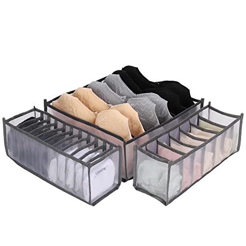 3 unidades,2 unidades de almacenamiento de ropa de malla, organizador de ropa interior, sistema de organización de armario para vaqueros, pantalones, leggings, camisetas, corbatas, bufandas Cover