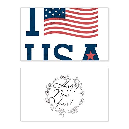 Tarjeta conmemorativa de Año Nuevo con diseño I Love USA Flag Culture para coleccionistas