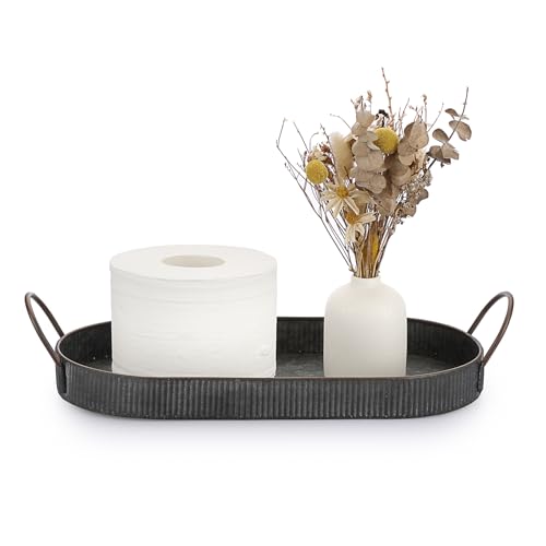 Sumnacon Rustic Industrial Bathroom Tray - 13.8 Inch Metal Iron