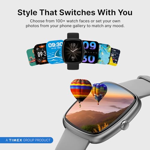 Image of TIMEX iConnect Calling Ace+ 1.83 inch(4.6 cm) 3D UI Display with Functional Crown and BT Calling Smartwatch for Unisex - TWIXW1502T