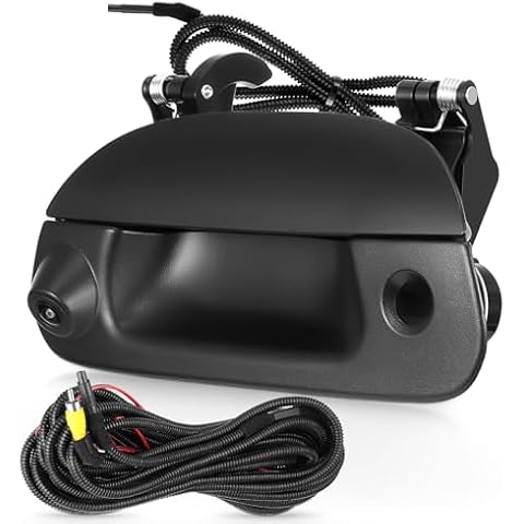 ACAUTO Tailgate Handle Backup Camera Fit for Ford F150 F250 F350 F450 F550 1997-2007 Tailgate Reversing Rear View Park Assist Camera RCA Plug Replaces 7L3Z9943400-AA Cover