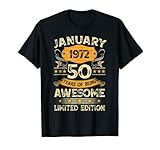50 Year Old Gift Vintage January 1972 50th Birthday Gift T-Shirt