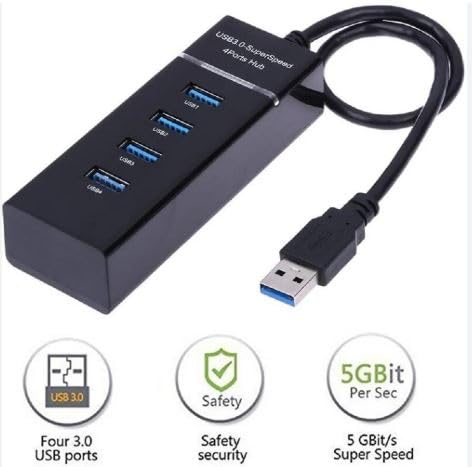 RGV 4 Port USB HUB SuperSpeed 3.0 Portable Mini-Hub for Pendrive, Mouse, Keyboards, Camera, Mobile, Tablet, PC, Laptop, TV Etc (USB Hub (Black) - Image 4