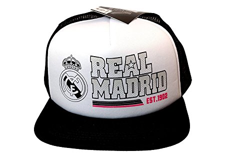 Boné de futebol licenciado oficial autêntico Real Madrid C.F, Branco, Tamanho �nico