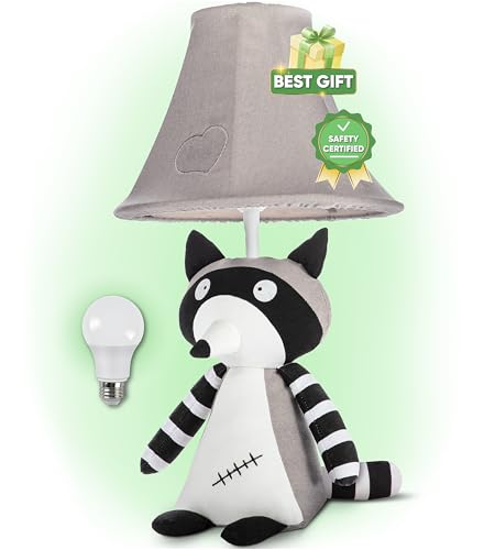 Table Lamp for Kids Bedroom - Gift for All Ages, Cute Animal Lamp Toddler Boys Girls, Raccoon Room Decor Boys, Birthday Gifts Kids, Teens, Brother, Son, Friends, Men, Father, Dad, Mother, Mom