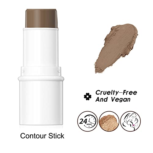 Highlighter Contour Stick, MACGUO Glow Highlighter Makeup Stick, Bronzer Smooth Shine Shimmer Face Highlighter, Waterproof Long Lasting Multi-Use Blendable Cream (04# Contour stick) - Image 6