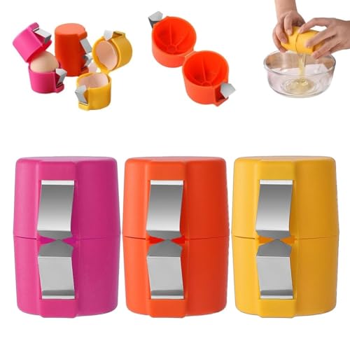 3PCS Egg Shell Opener Egg Cracker Tool for Raw Eggs Egg Topper Cutter Hard Boiled Egg Peeler Cube Egg Separator Stainless Steel Eggshell Breaker Multifunctional Raw Eggs Cracking Tool Kitchen Gadgets
