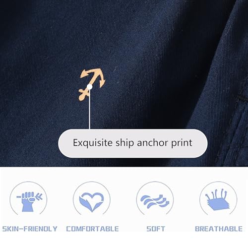 Toddler Boys' Pull On Chino Shorts 2-Pack Soft Breathable Summer Baby Shorts with Pockets Full-Body Anchor Print Sizes 1Y-7Y4