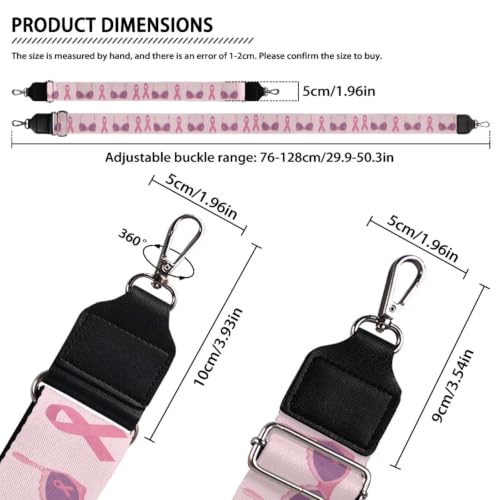 Image of Adjustable Purse Strap for Women, Crossbody Wide Handbag Strap Replacement, Sturdy Bag Strap with Silver Hardware