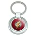 Justice League Movie Flash Logo Keychain Classy Round Chrome Plated Metal