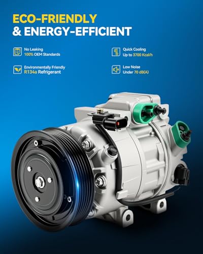 Image of PHILTOP 198377 NEW Air Conditioning AC Compressor with Clutch for Hyundai Santa Fe Sport 2013-2018, Kia Sorento 2012 2013 2014 2.4L