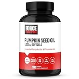 FORCE FACTOR Pumpkin Seed Oil Capsules, Phytosterols Supplement with Essential Fatty Acids, Made with Cold Pressed Pumpkin Oil, Premium Quality, Non-GMO, 100 Softgels