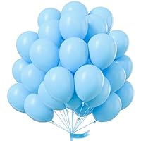 PartyWoo Light Blue Balloons - 50pcs 12in Matte Blue Balloons for Garland or Arch, Birthday & Baby Shower Decorations
