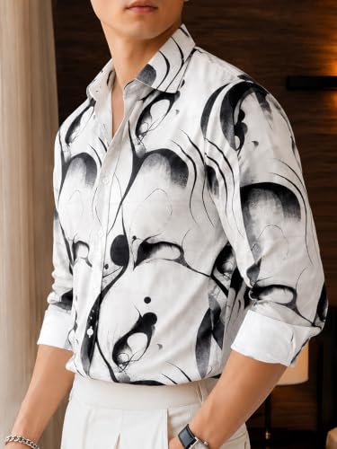 Image of Noble Monk Men's Full Sleeve Shirt | Casual Formal Button Down Top | Regular Fit Stylish Wear | Comfortable Everyday Apparel
