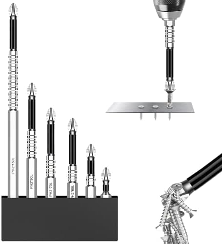 CoolShef High Magnetic Screwdriver Bit Set – 6Pcs PH2 Anti Slip Drill ...