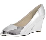  Zapatos de novia Rainbow Club Channa – Zapatos de tacón para mujer acolchados, plata, oro rosa, barniz brillante, color Plateado, talla 40.5 EU