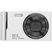 4K 50MP Digital Camera HD 16x Digital Zoom 2.8 Inch LCD Screen Anti Shake Autofocus Retro Compact Small Camera with Flash for Travel White