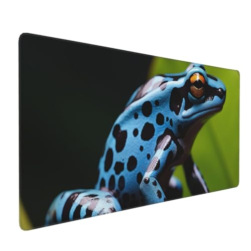 Grand tapis de souris bleu grenouille à fléchettes 40x90cm pour clavier d'ordinateur portable