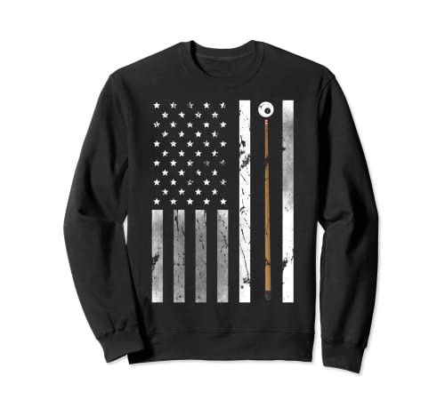 Billiard Proud USA Bandera Americana Vintage Cue Pool Design Sudadera