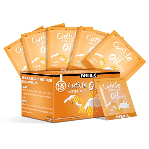 NXJ INFILILA Cuticle Oil for Nails 3.3 Fl Oz 100Pcs Mini Cuticle Oil Bulk Hydrating Cuticles Care Product Ttravel Size Nail Honey Cuticles Repair and Nails Care (Milk & Honey) (100 PCS)