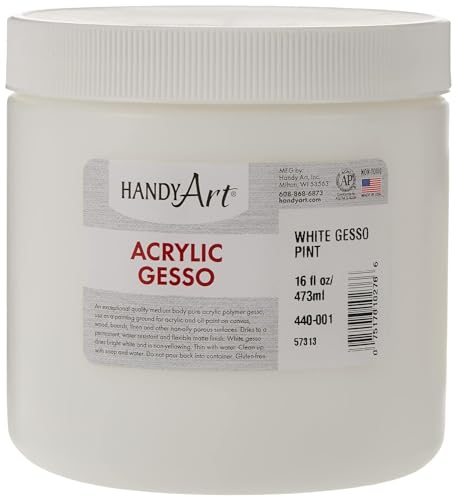 Handy Art Student Acrylic 16 ounce, White Gesso, 1 Pound (Pack of 1)