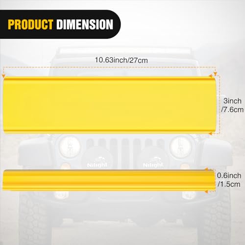 Image of Nilight 12 Inch LED Light Bar Covers 2 PCS Yellow Color