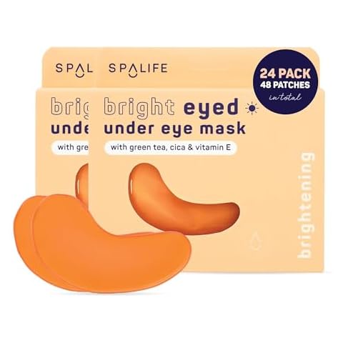 SpaLife Beauty Bright Eyed Undereye Masks – Hydrogel Eye Patches for Dark Circles, Puffiness, & Dullness with Vitamin E, Green Tea – 2-in-1 Skincare – 48 Pairs Cover