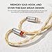 Linsoul Tripowin Zonie IEM Cable, 16 Core Silver Plated Earphone Upgraded Cords, 1.25m SPC in Ear Monitor Cable for 7hz Zero:2 Orchestra Lite Cadenza Hype4 Supermix4(2pin 0.78mm, 3.5mm)(Gold)