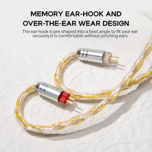 Image of Linsoul Tripowin Zonie 16 Core Silver Plated Cable SPC Earphone Cable BL03 TRN V90 V80 AS10 ZS10 ZS6 ES4 ZST ZSR(2pin 0.78-4.4mm, Gold)