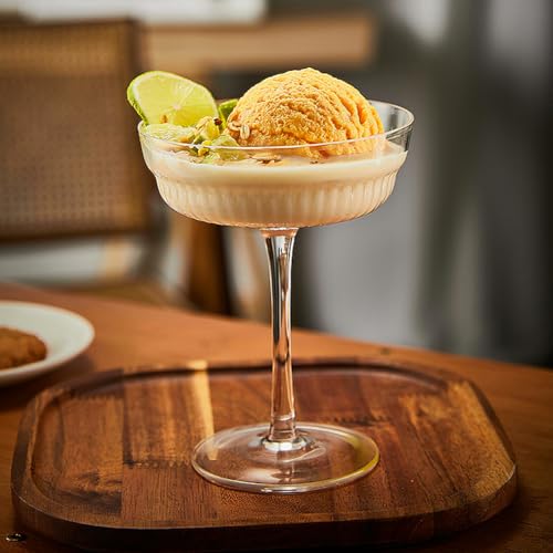 Hoowking Calice Alzatina per Dolci Porta Torta - Alzata per Torta, Coppette Gelato Vetro, Coppe Macedonia, Ciotole Dessert (F)