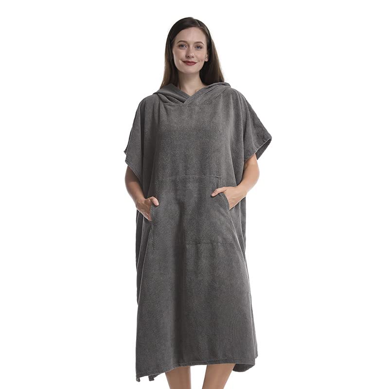 Handtuch, Badetuch, extra groß, dick, mit Kapuze, Strandtuch, Wechselmantel, schnell trocknend, Mikrofaser-Frottee, Surf-Poncho for Männer und Frauen (Color : E, Size : 1PC_110X85CM)