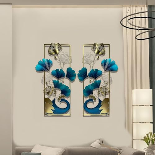 Image of SHREE 'O' GREEN TECH - Large Metal Multicolor Wall Art Decorative Peacock Rectangular Handcrafted Wall Hanging Sculpture Frame for Living Room, Bedroom, Hallway, Hotel, Office & Restaurant