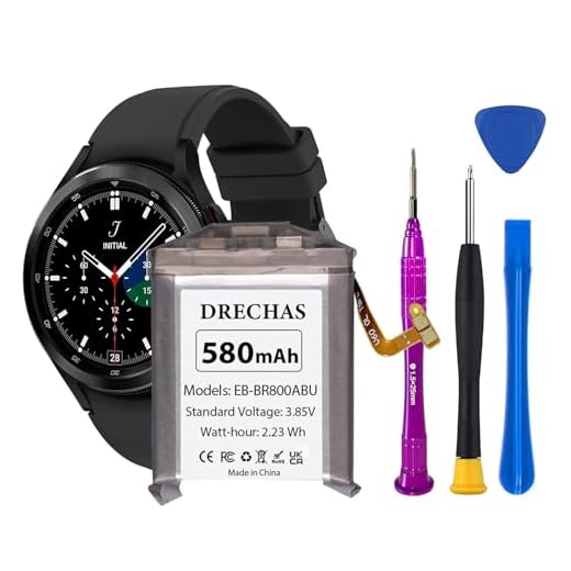 [580mAh]Battery for Samsung Gear S4 EB-BR800ABU 46mm (Not for 42mm), Upgraded High Capacity Li-Polymer Replacement Battery for Samsung Galaxy Watch/Galaxy Gear S4 SM-R800 SM-R805 with Repair Tool Kits