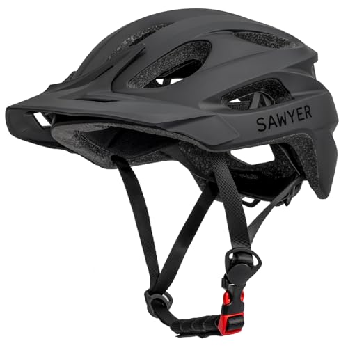 Sawyer Bikes- Casco de Bicicleta Ajustable y Unisex - Negro (54-61cm)